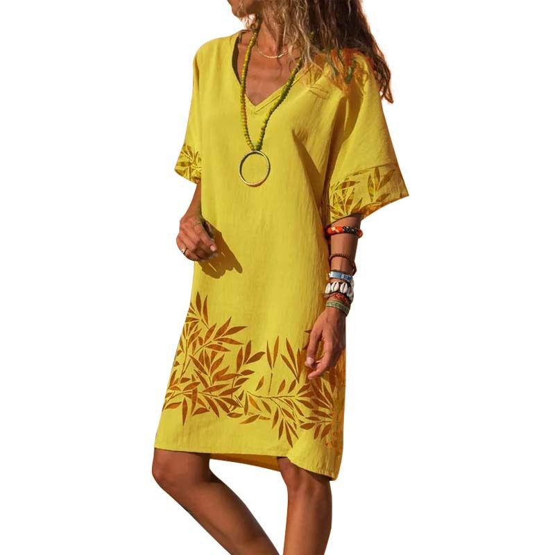 👗 Robe Décontractée Col V – Grande Taille Légère & Tendance | XL-Charmes