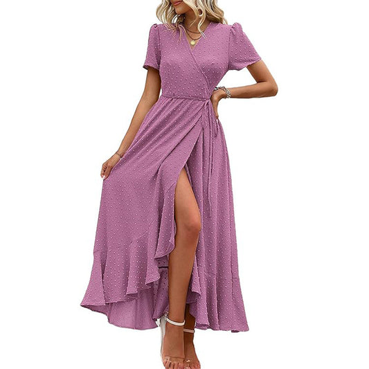 👗 Robe de Plage Plissée à Fente – Été Décontracté Femme | XL-Charmes