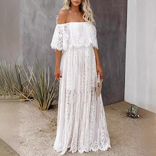 👗 Robe Longue Dentelle Style Bohème – Élégante & Romantique | XL-Charmes