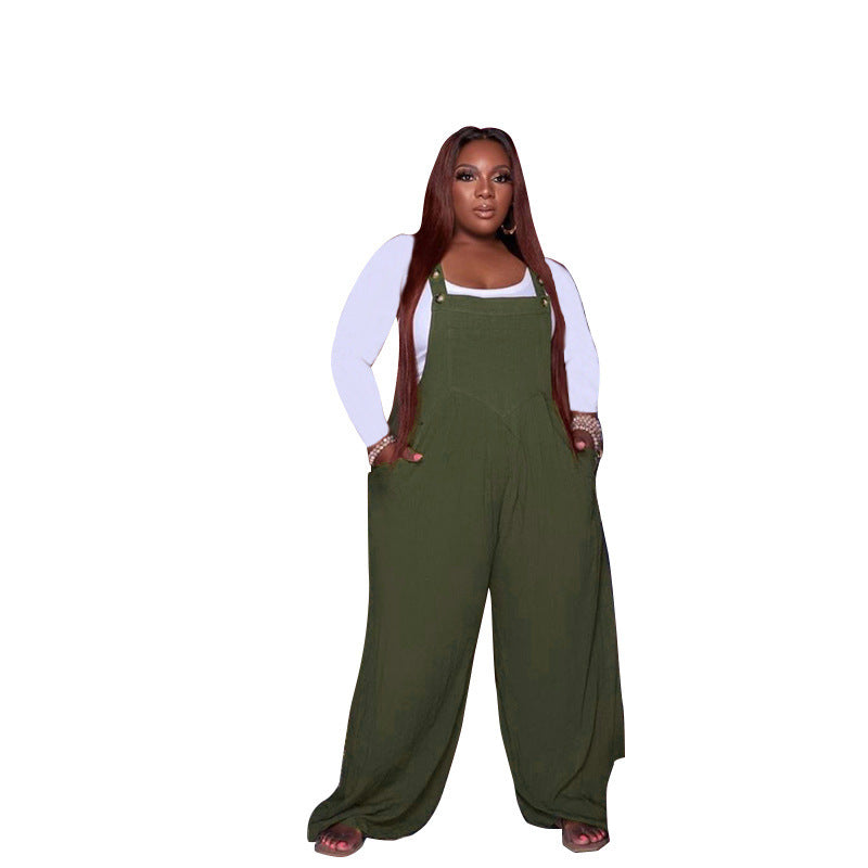 👖 Ensemble 2 Pièces Salopette Uni – Grande Taille Femme Décontractée | XL-Charmes