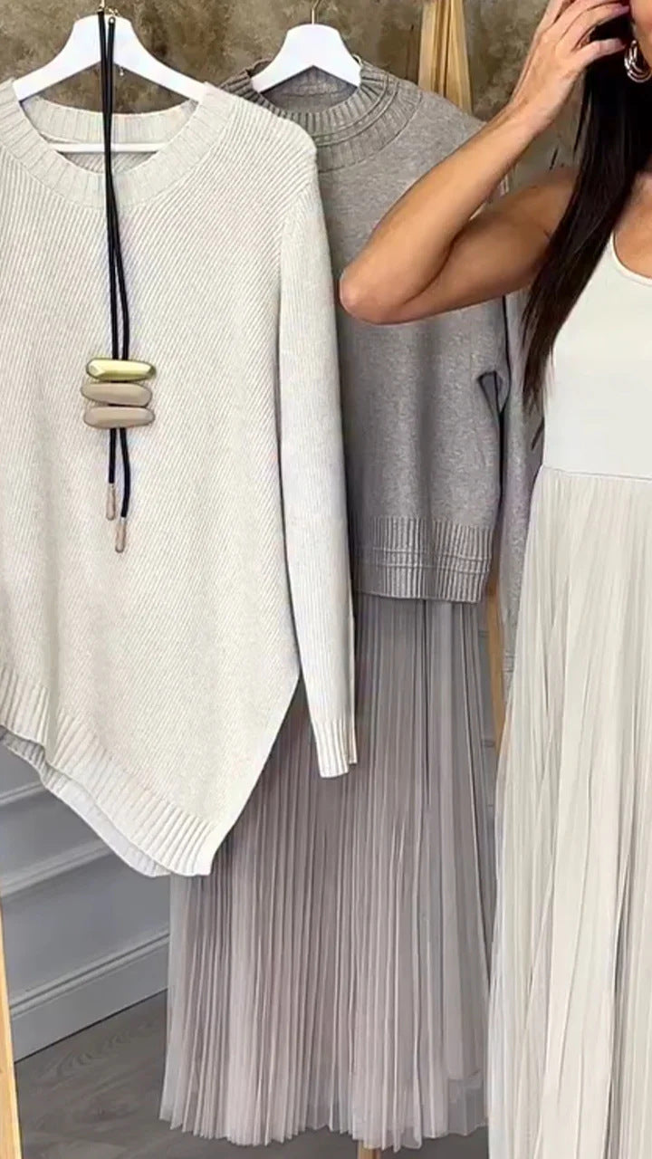 👗 Ensemble Robe Plissée Doublée en Maille Femme | XL-Charmes