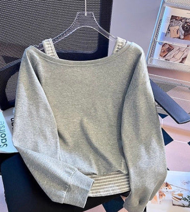 🧥 Pull Rayé Effet Deux-Pièces – Épaules Ouvertes | XL-Charmes