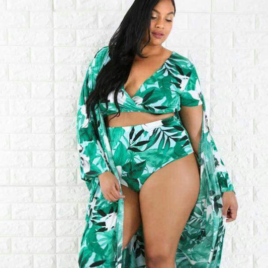 🩱 Maillot de Bain Fendu Voile – Grande Taille Sexy & Fluide | XL-Charmes