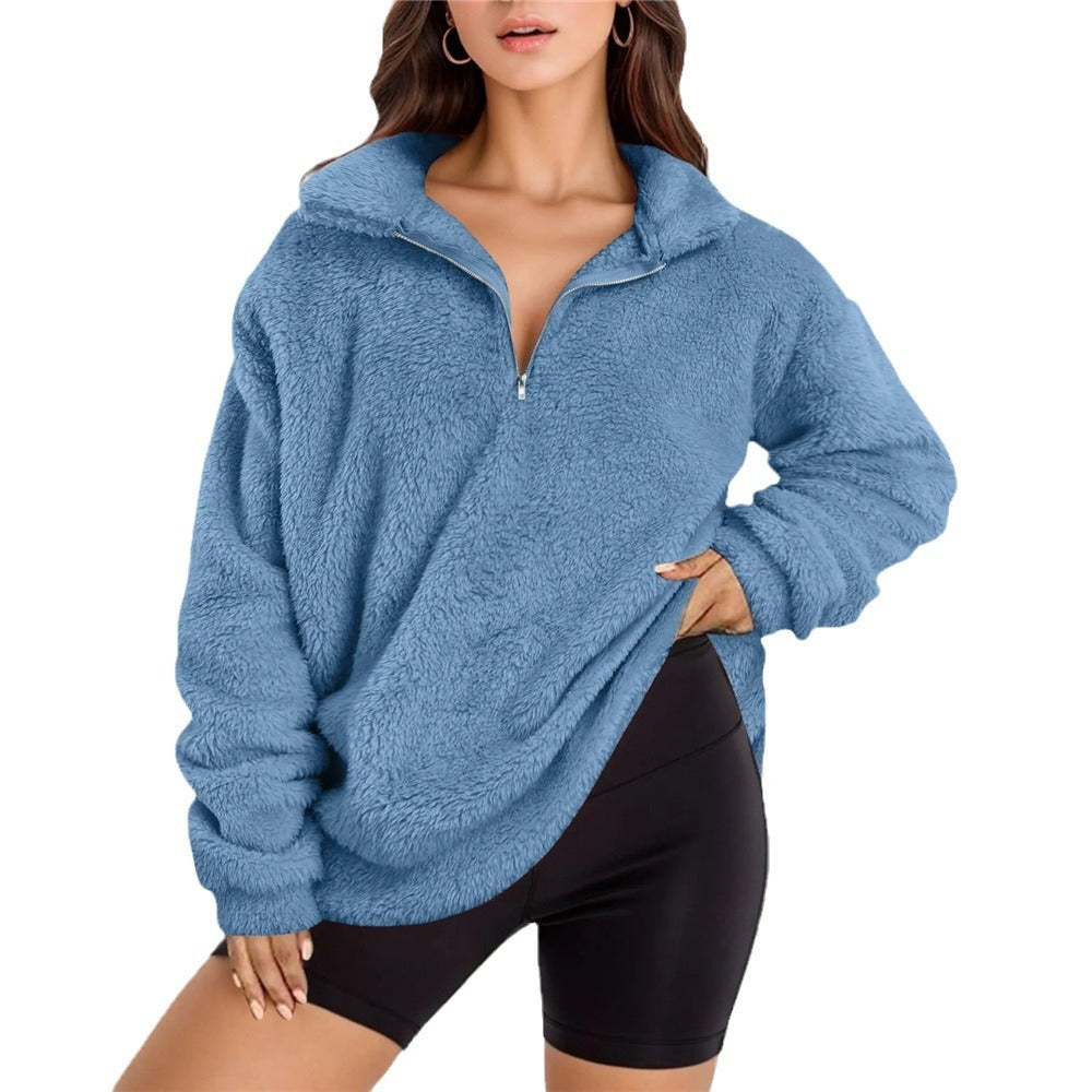 🧥 Pull Col Montant Femme – Doublé Polaire Velours | XL-Charmes