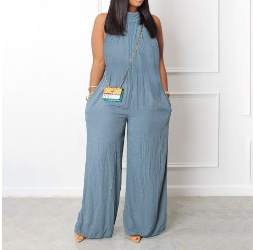 🌞 Combinaison Ample Sans Manches Femme – Jambes Larges & Style Décontracté | XL-Charmes