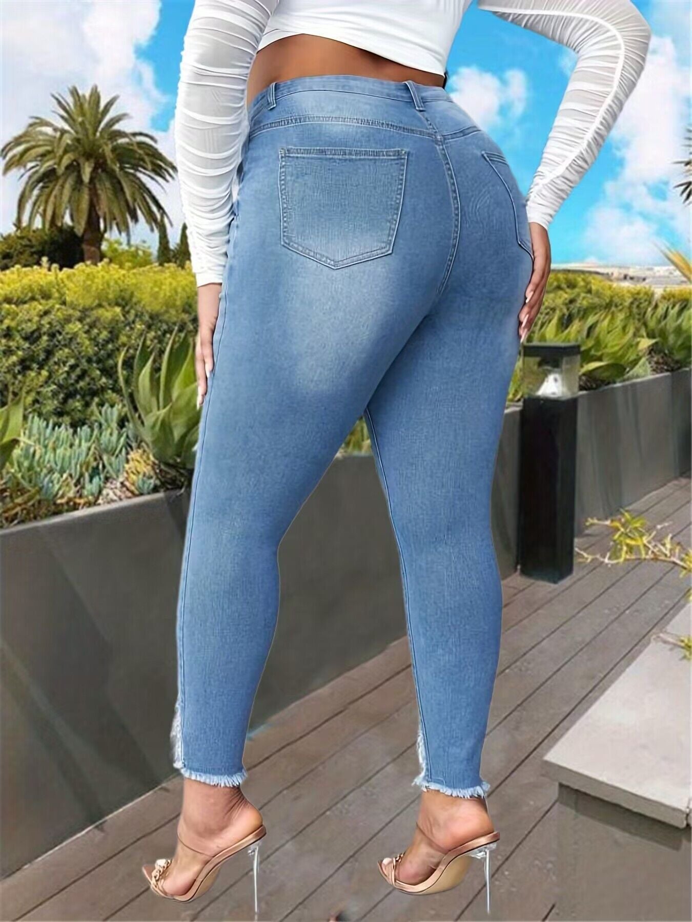 👖 Jean Déchiré Grande Taille Femme – Taille Haute & Look Urbain | XL-Charmes