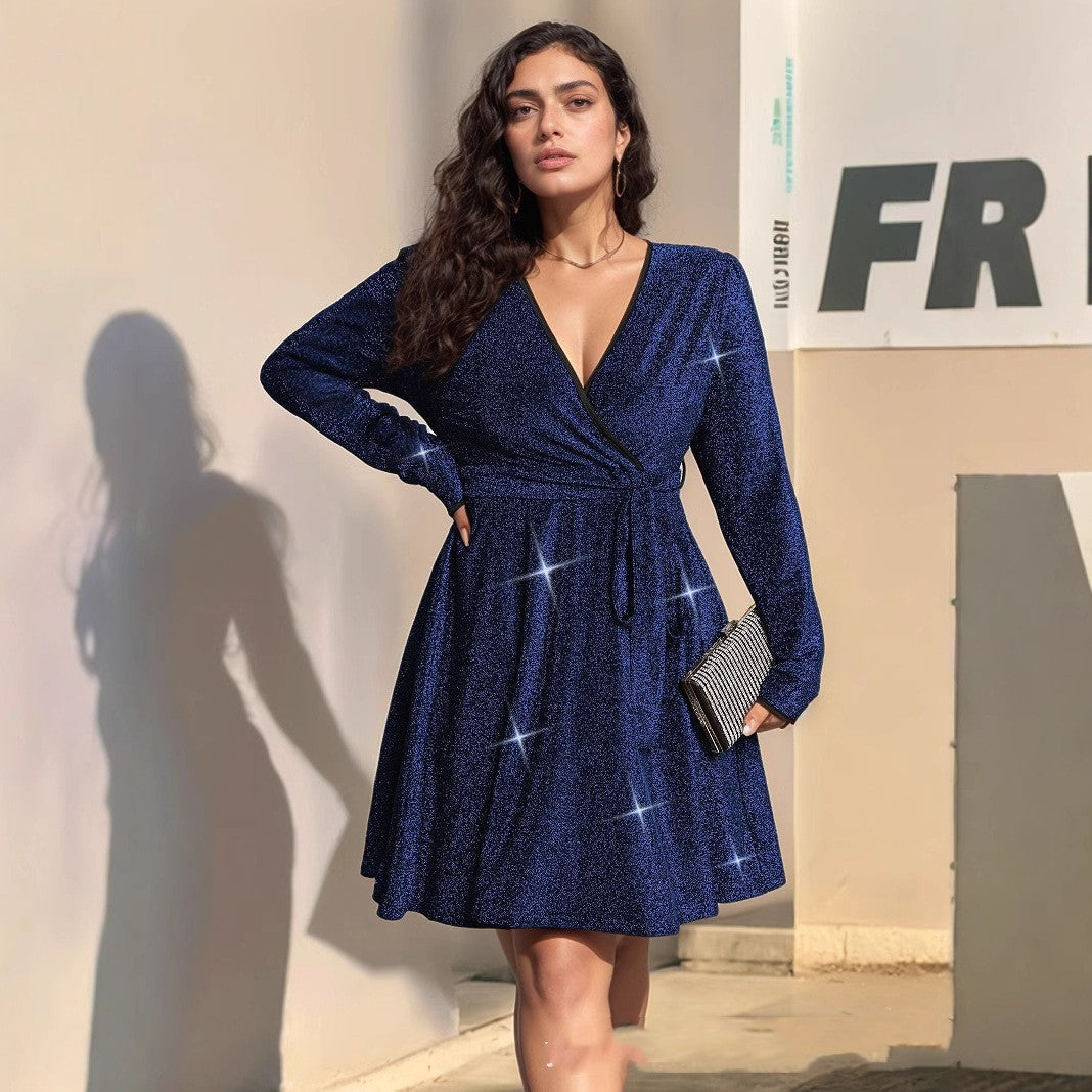 👗 Robe Décontractée Femme Col V Grande Taille | XL-Charmes