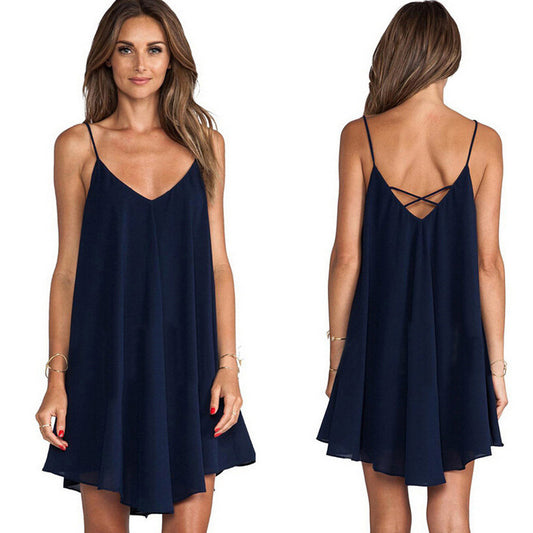 👗 Robe d’Été Mousseline Femme – Grande Taille à Bretelles Amples