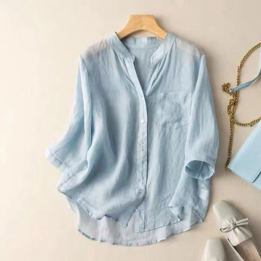 👚 Chemise Été Femme – Style Artistique Rétro & Coton-Lin | XL-Charmes
