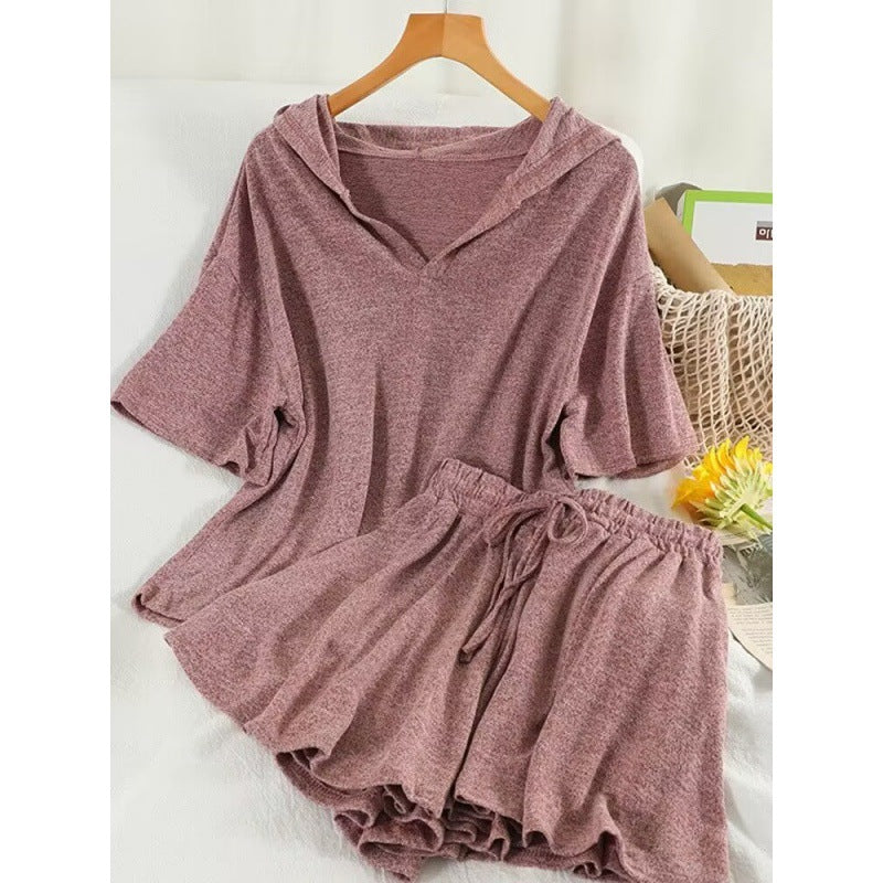 ☀️ Ensemble 2 Pièces Femme – Ample à Capuche & Manches Courtes | XL-Charmes