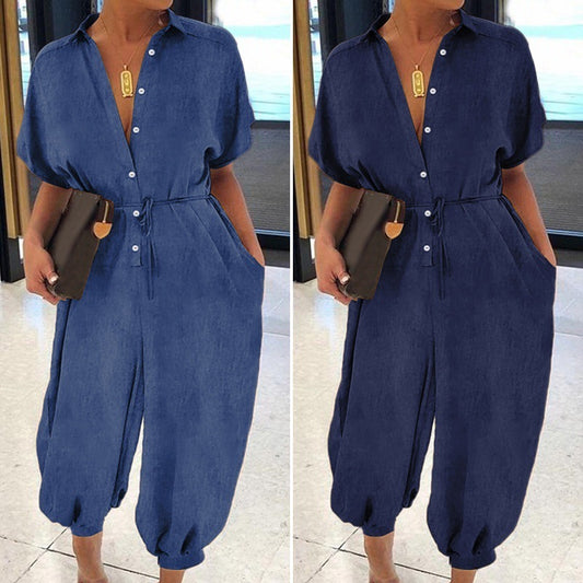 👖 Combinaison en jean grande taille – Décontractée & manches courtes | XL-Charmes
