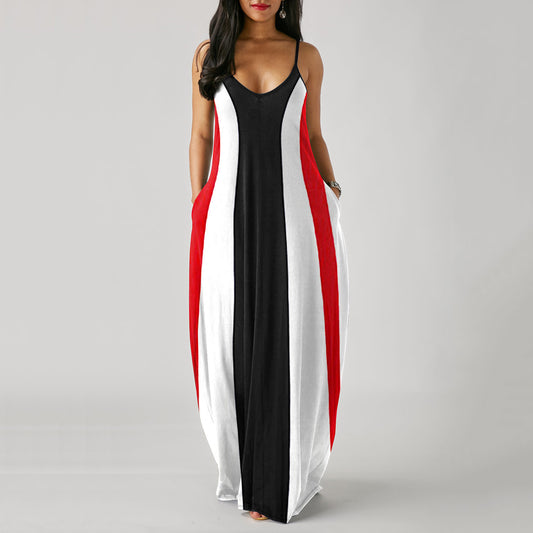 👗 Robe Longue Imprimée Femme – Décontractée & Grande Taille Été 2024