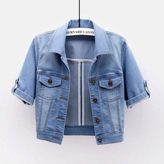 👖 Cardigan Femme – Manteau Court en Jean & Élastique | XL-Charmes