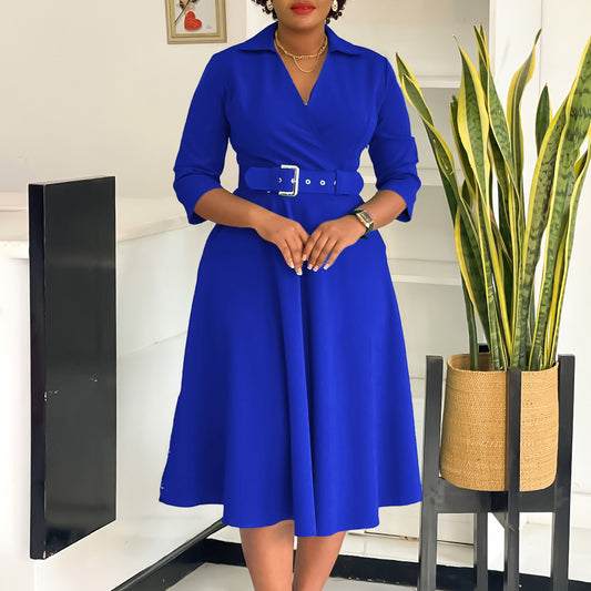 👗 Robe à Revers Chic Femme – Grande Taille & Style Tendance | XL-Charmes