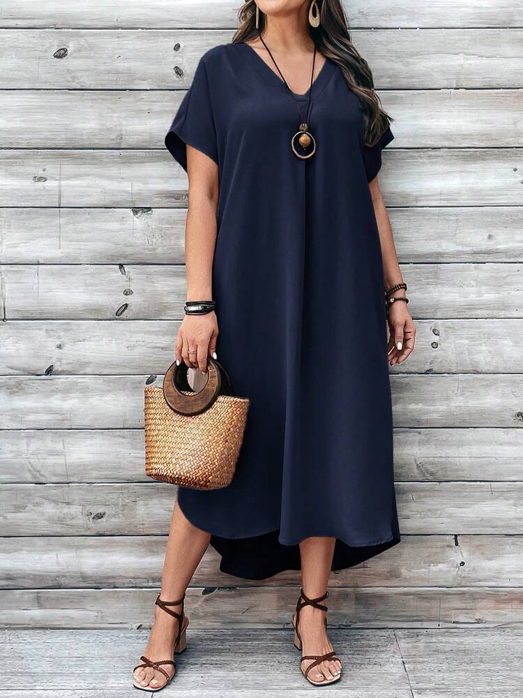 👗 Robe Décontractée Col en V Femme – Élégante & Confortable | XL-Charmes