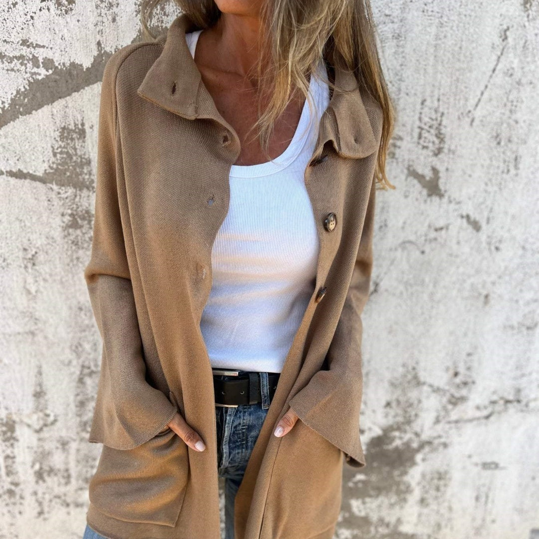 🧥 Veste Cardigan Femme en Maille avec Boutons & Poches | XL-Charmes