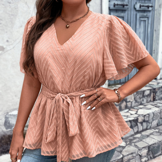 👚 Haut grande taille léger col V – Ample & confortable | XL-Charmes