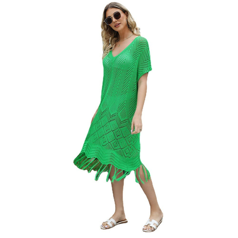 🧶 Pull Ajouré à Pompons Femme – Ample & Stylé Grande Taille