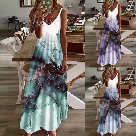 👗 Robe Imprimée Grande Taille à Bretelles – Style Bohème Chic | XL-Charmes
