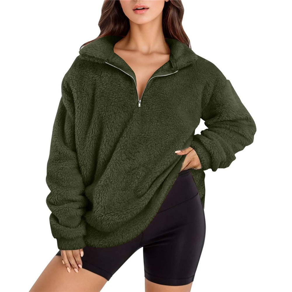 🧥 Pull Col Montant Femme – Doublé Polaire Velours | XL-Charmes